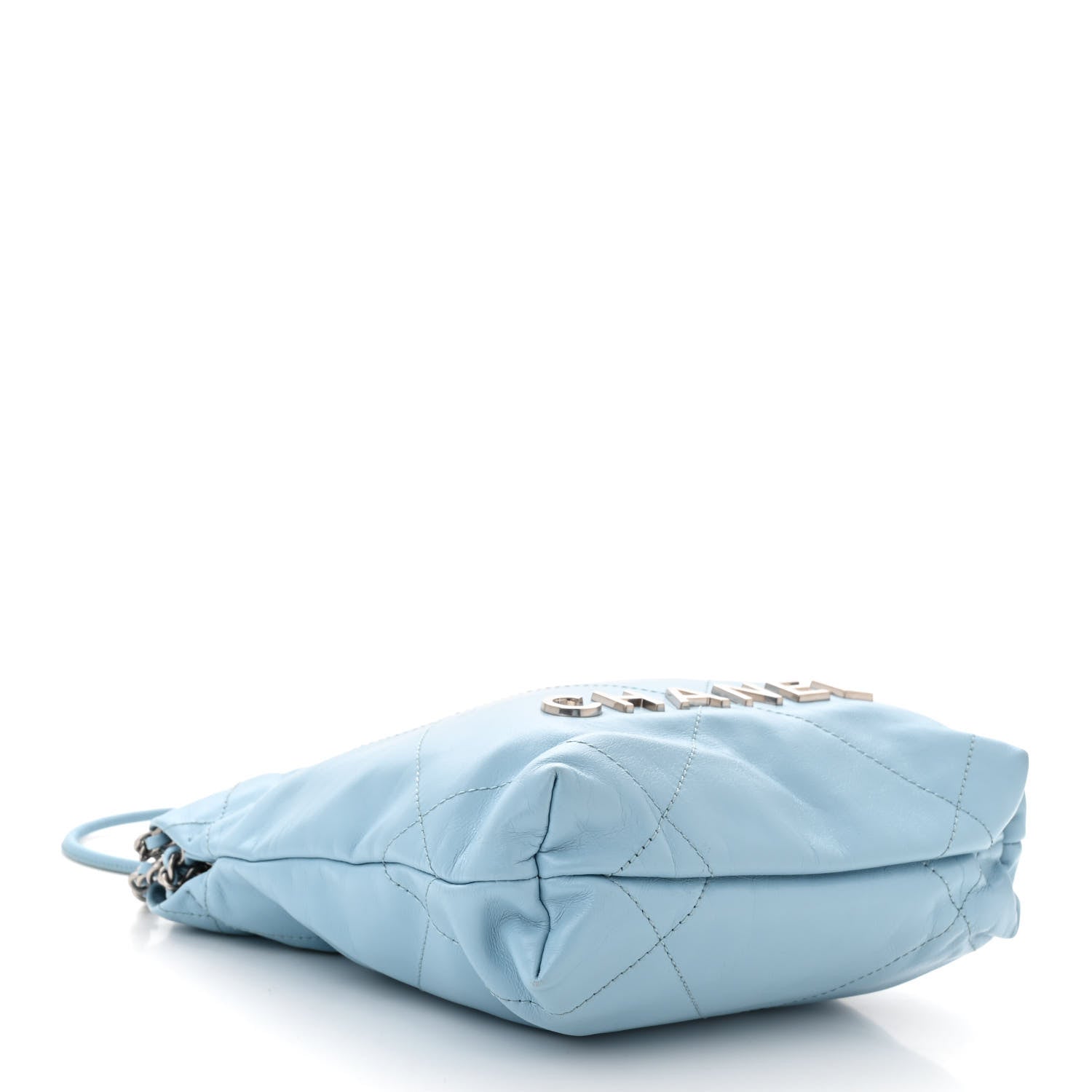 Chanel Shiny Calfskin Quilted Mini Chanel 22 Light Blue 4 of 10