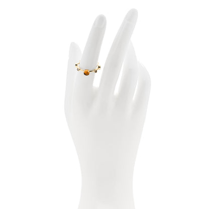 Damiani 18K Yellow Gold Diamond Citrine Band Ring 53 6.5 2 of 5