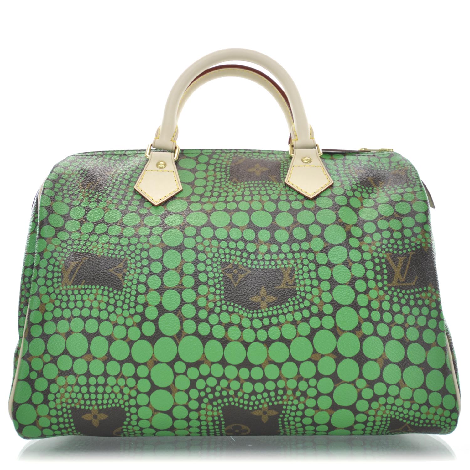 Louis Vuitton Monogram Kusama Town Speedy 30 Green 1 of 9