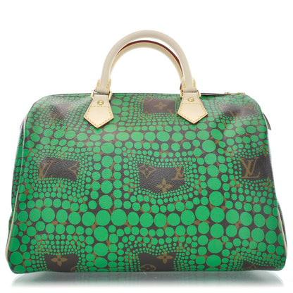 Louis Vuitton Monogram Kusama Town Speedy 30 Green 1 of 9