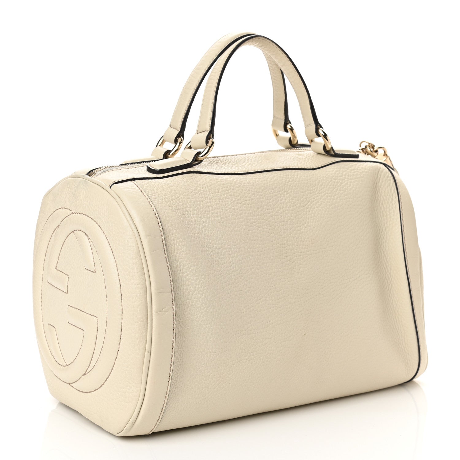 Gucci Pebbled Calfskin Medium Soho Boston Off White 2 of 10