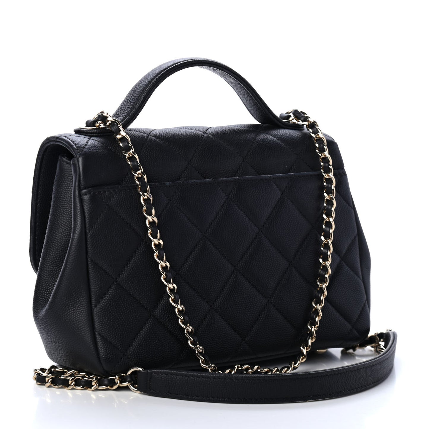 Caviar Quilted Small Business Affinity Flap Black