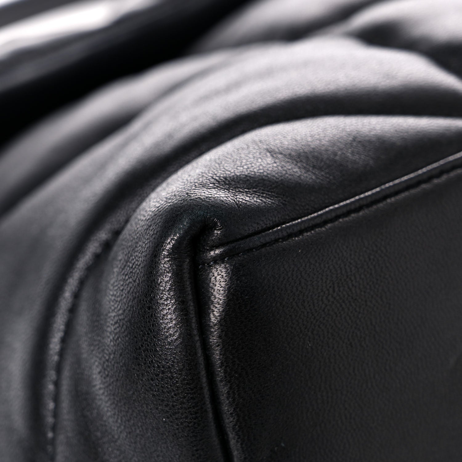 Saint Laurent Lambskin Quilted Medium Loulou Puffer Monogram Chain Satchel Black 8 of 15