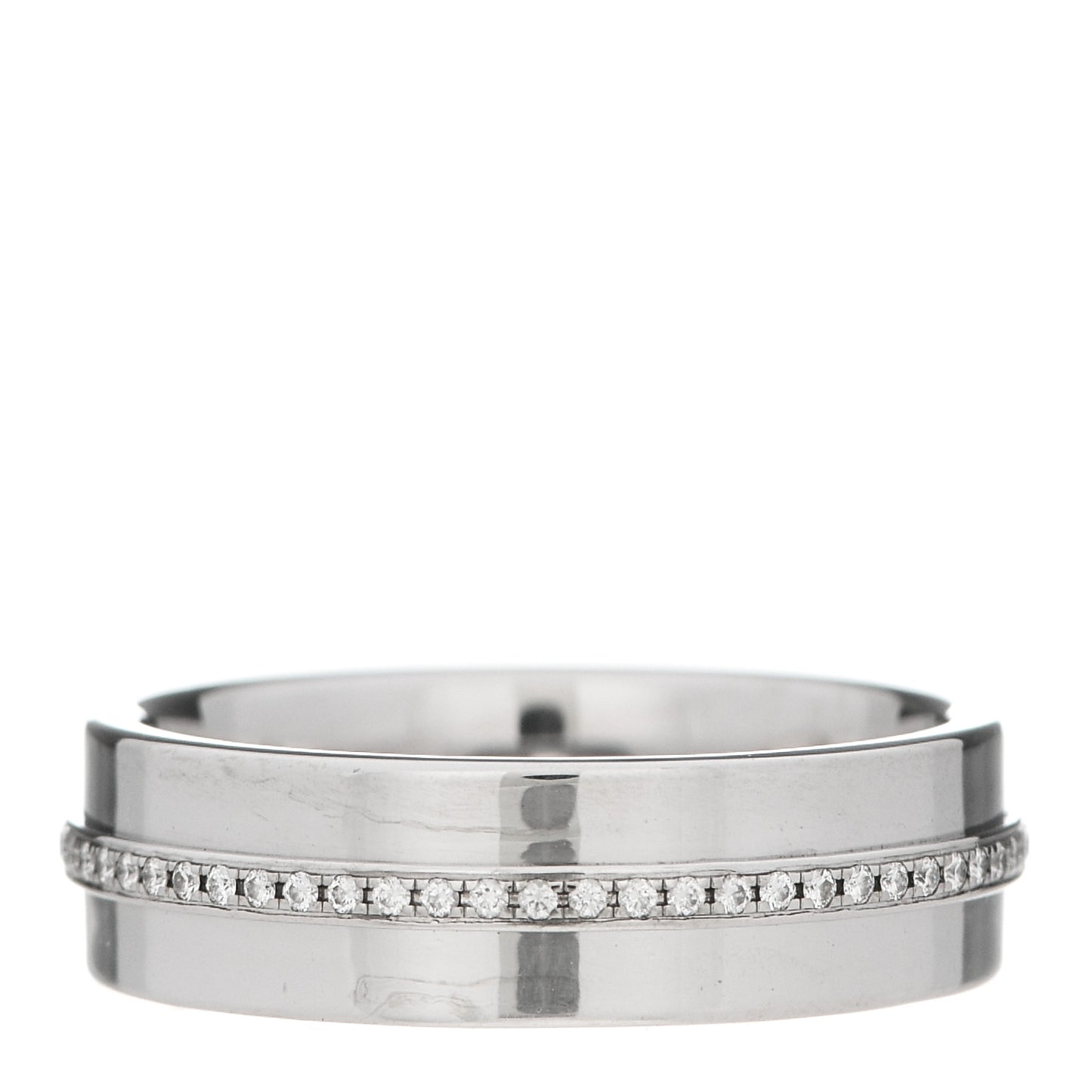 18K White Gold Diamond Wide T Two Ring 50 5.5