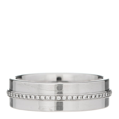 Tiffany 18K White Gold Diamond Wide T Two Ring 50 5.5 3 of 6