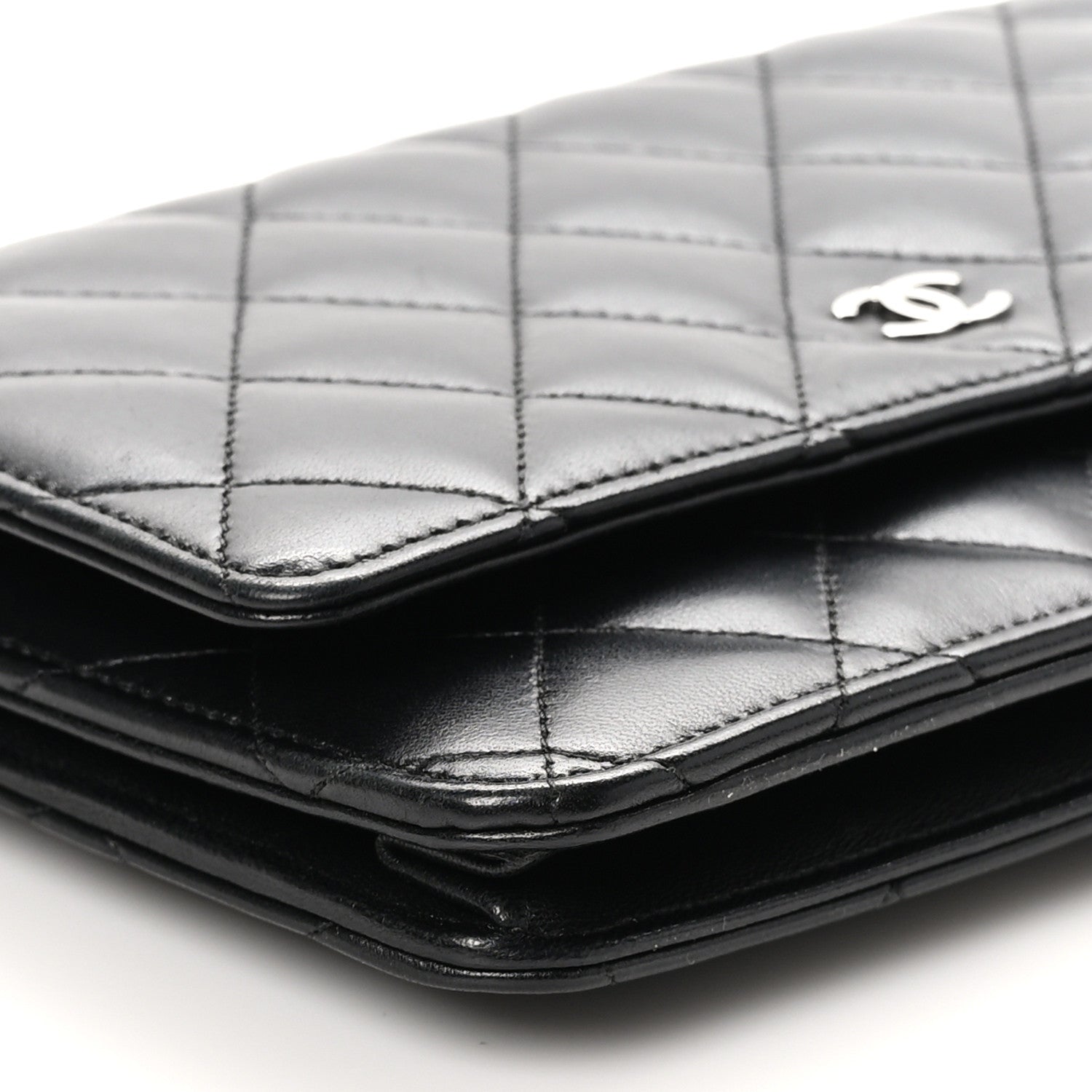 Chanel Lambskin Quilted Wallet On Chain WOC Black 11 of 13