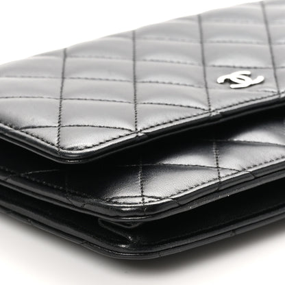 Chanel Lambskin Quilted Wallet On Chain WOC Black 11 of 13