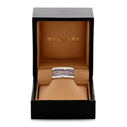 Bulgari 18K White Gold Pink Sapphire B.Zero1 Three-Band Ring 51 5.75 7 of 7