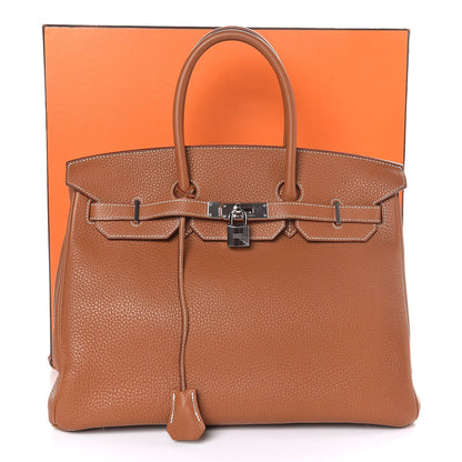 Hermes Taurillon Clemence Birkin 35 Gold 39 of 39