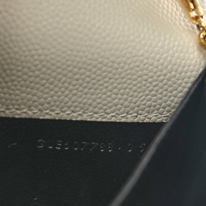 Saint Laurent Grain De Poudre Monogram Uptown Chain Wallet Crema Soft 8 of 8