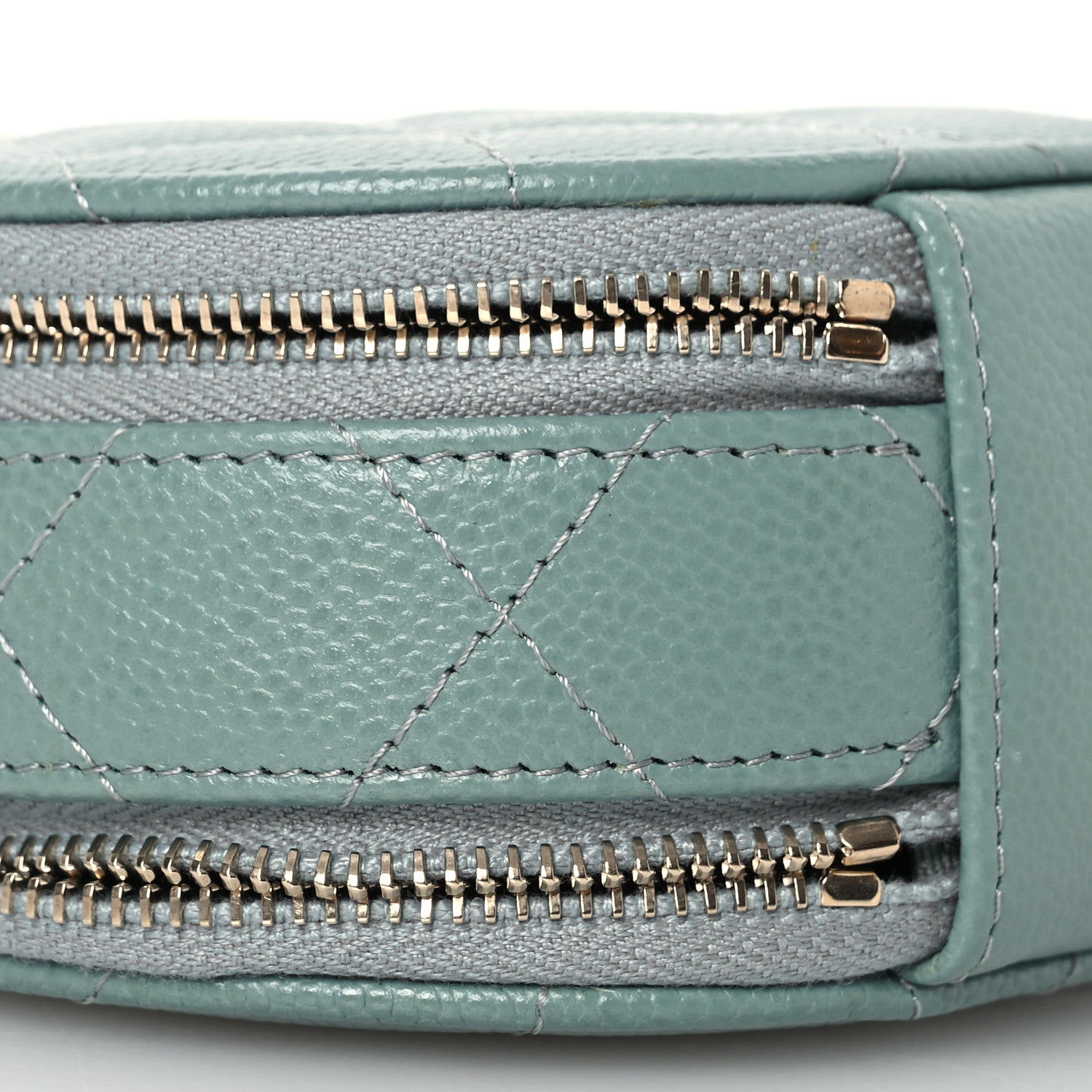 Chanel Caviar Quilted Round Handle With Care Vanity With Chain Blue 10 of 13
