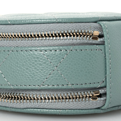 Chanel Caviar Quilted Round Handle With Care Vanity With Chain Blue 10 of 13