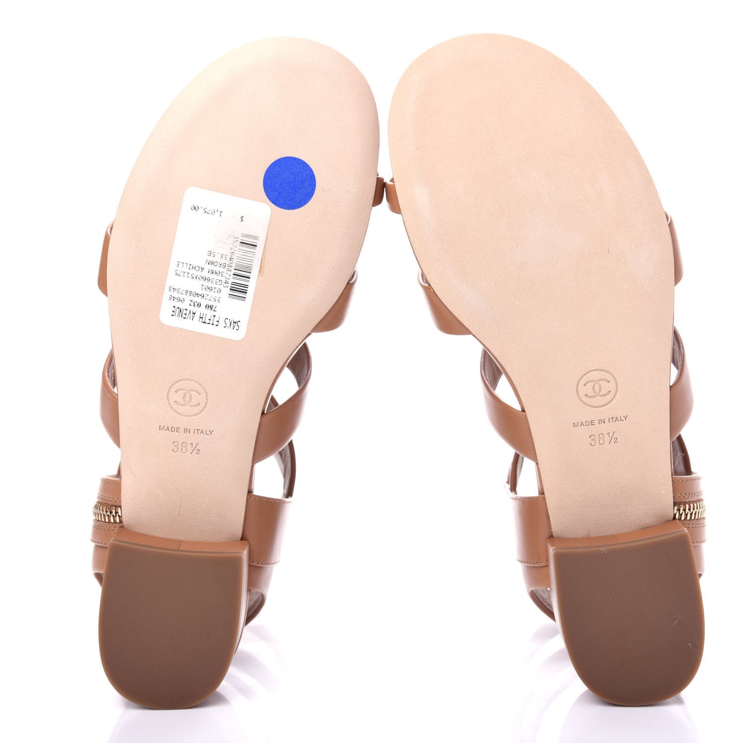 Calfskin Gladiator Sandals 38.5 Brown