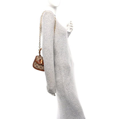 Gucci New Canvas Charisma Calfskin Crystal GG Monogram Small Bamboo 1947 Top Handle Bag Camel Ebony 2 of 11