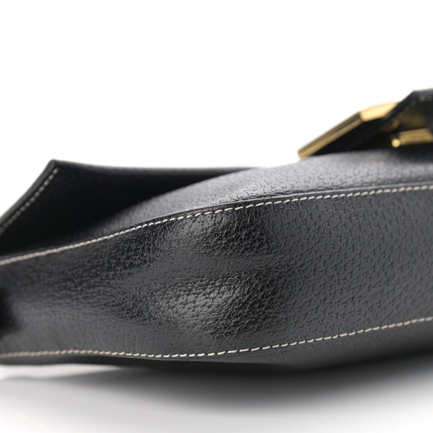 Pebbled Calfskin Baguette Black