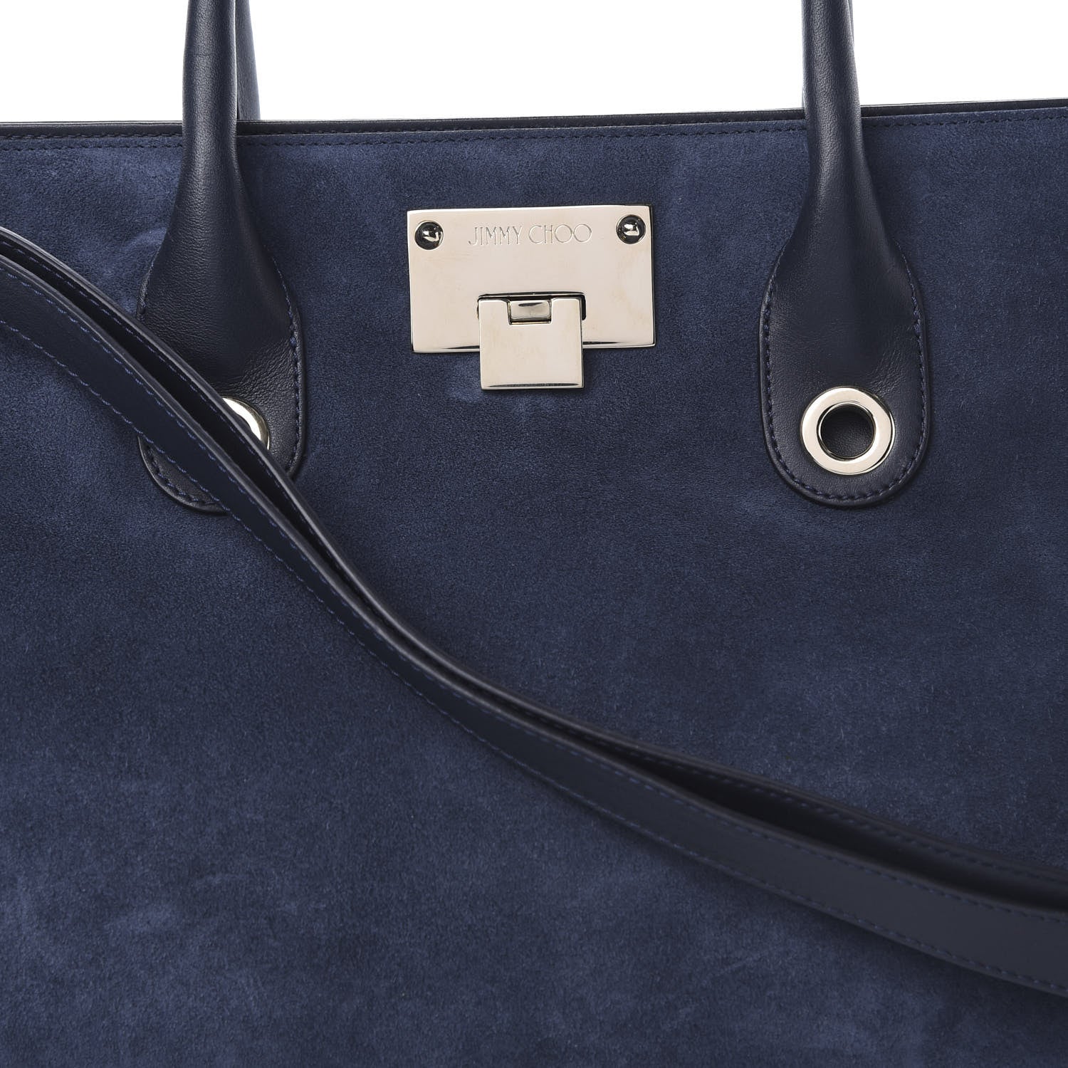 Jimmy Choo Suede Riley Tote Navy 8 of 16
