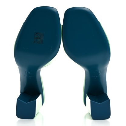 Chanel Patent CC Mules 41 Green Turquoise 5 of 9