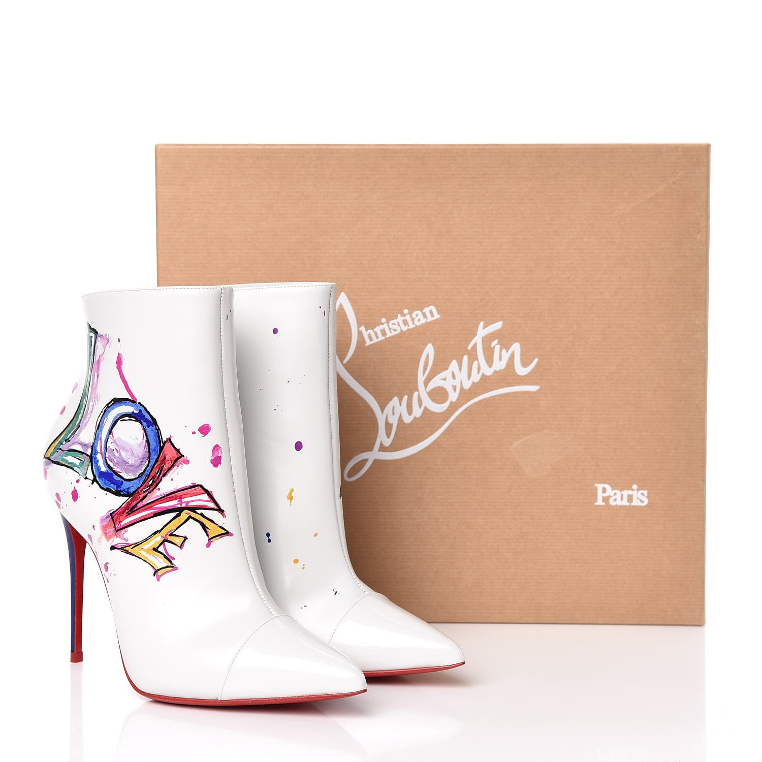 Christian Louboutin Calfskin In Love 100 Booties 36.5 White 9 of 9