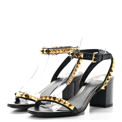 Valentino Garavani Calfskin Rockstud No Limit 60mm Sandals 35.5 Black 3 of 8