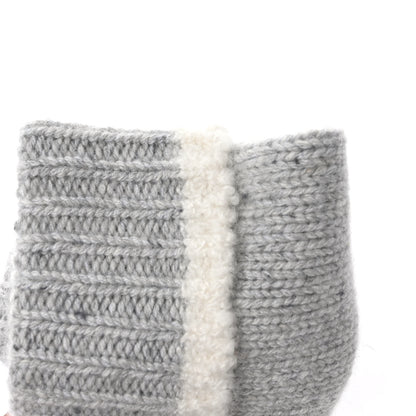 Chanel Cashmere Silk CC Beanie Hat Grey Ecru 7 of 7