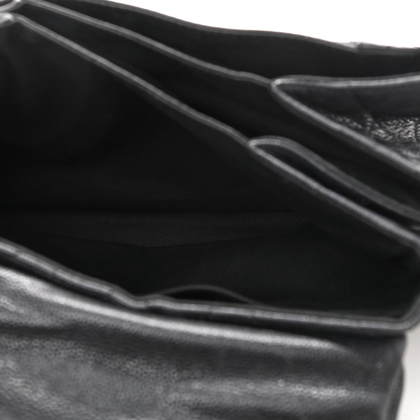 Caviar Quilted Timeless Accordion Flap Black