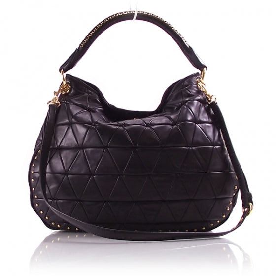 Nappa Studded Sacca Black
