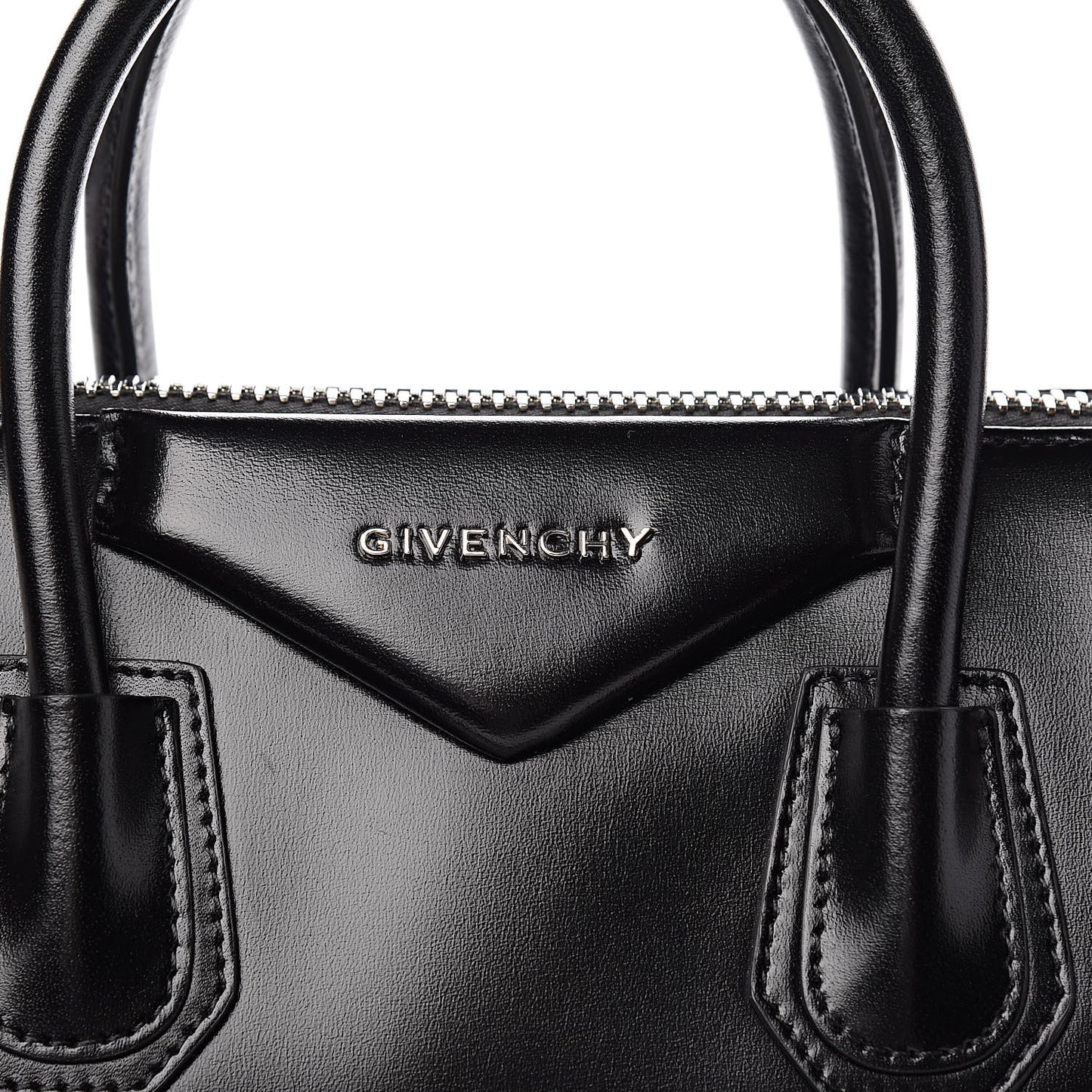 Shiny Lord Calfskin Small Antigona Black