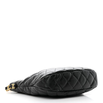 Chanel Lambskin Quilted Large CC Links Hobo Black 4 of 10