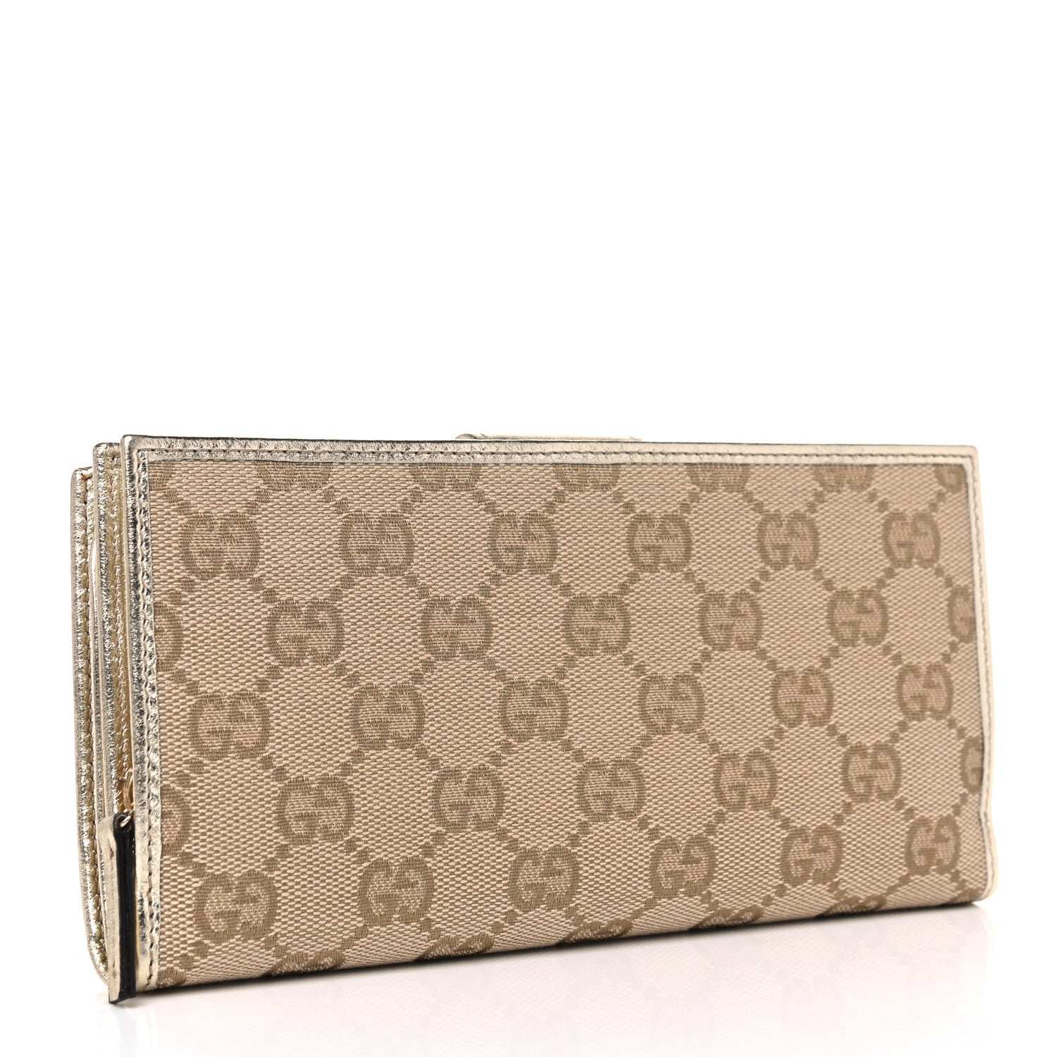 Gucci Monogram Abbey Continental Wallet Gold 3 of 9