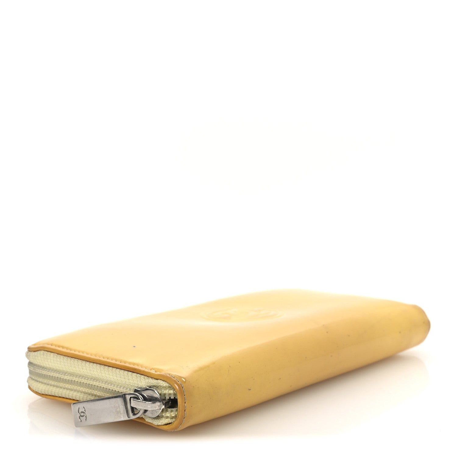 Chanel Patent Large Gusset CC Zip Wallet Yellow 4 of 13