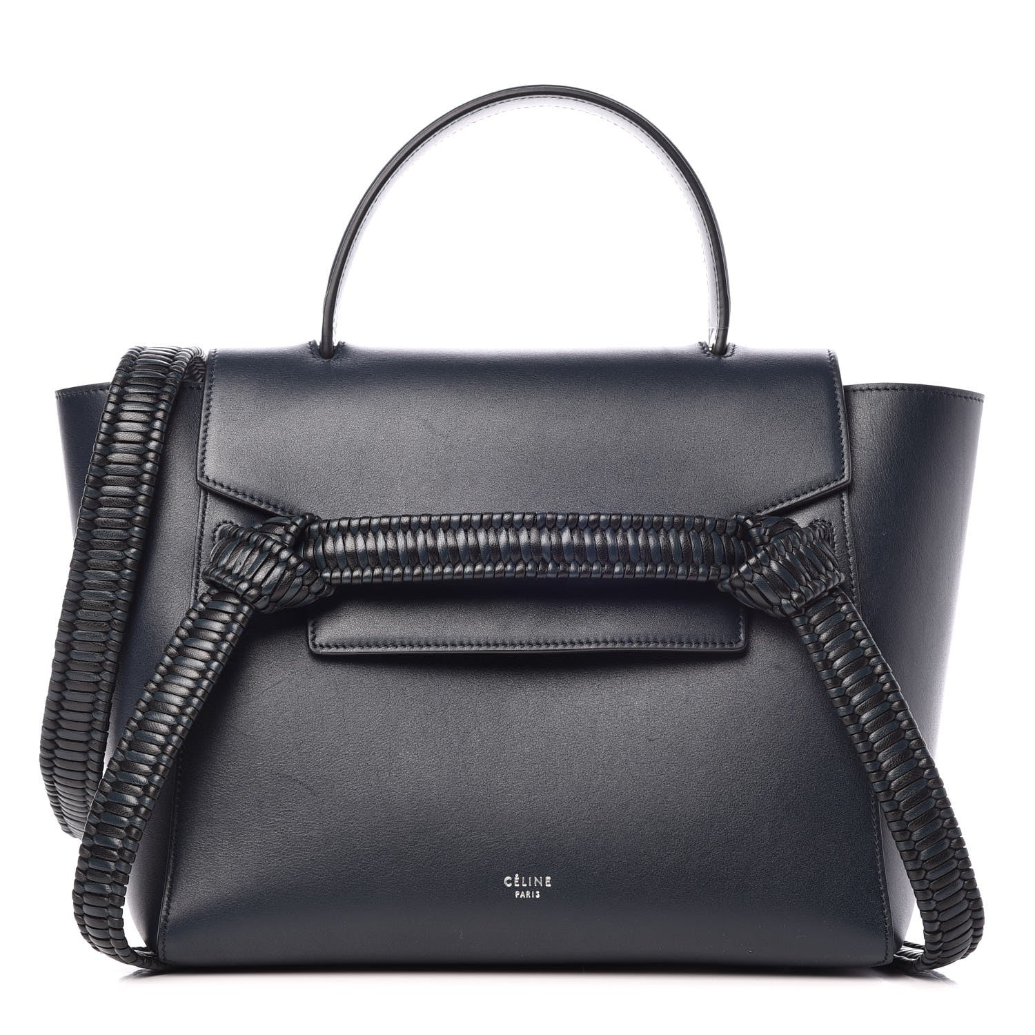 Celine Smooth Calfskin Micro Bi-Color Braided Belt Bag Dark Sea 1 of 10