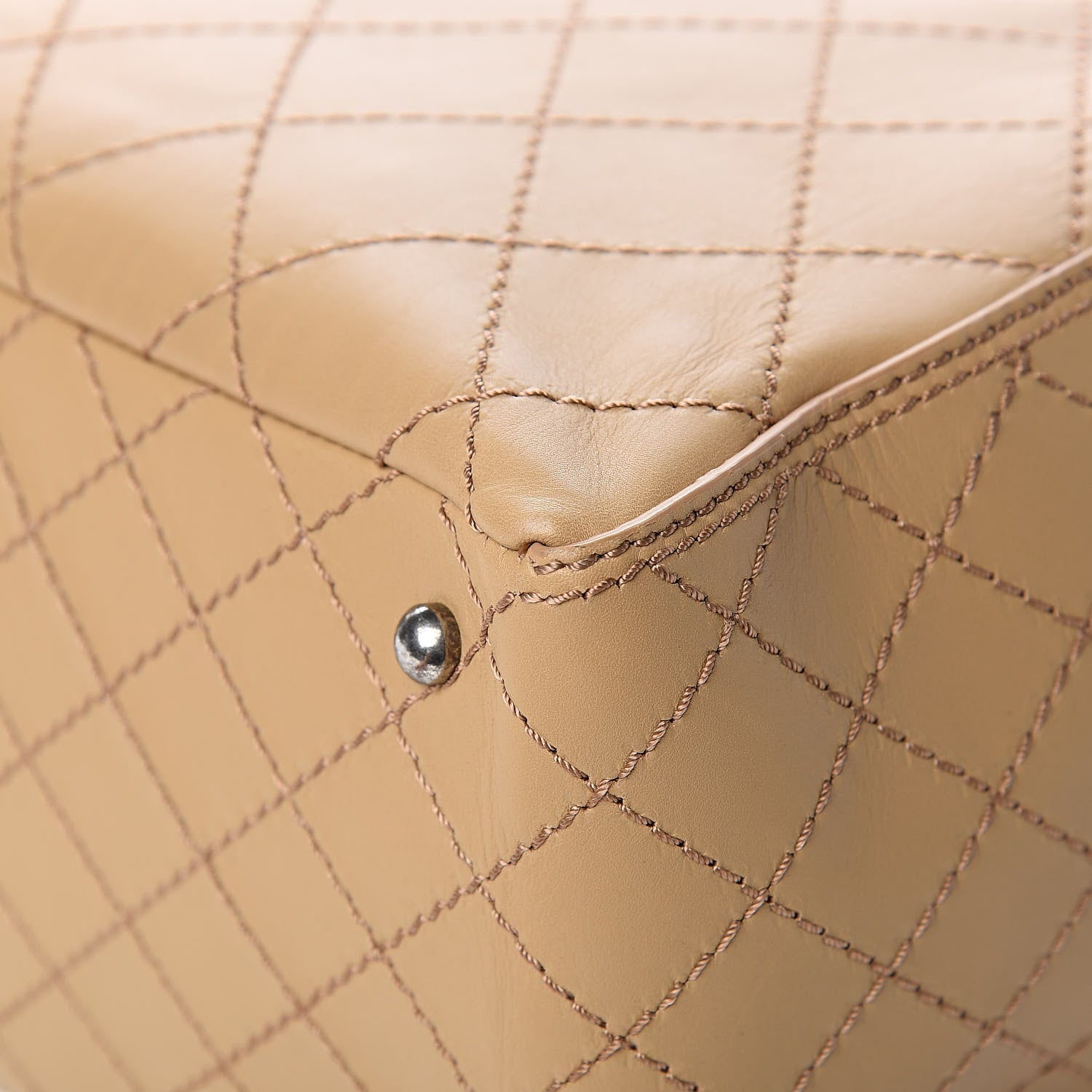 Chanel Calfskin Stitched Large Shopping Tote Beige 11 of 14