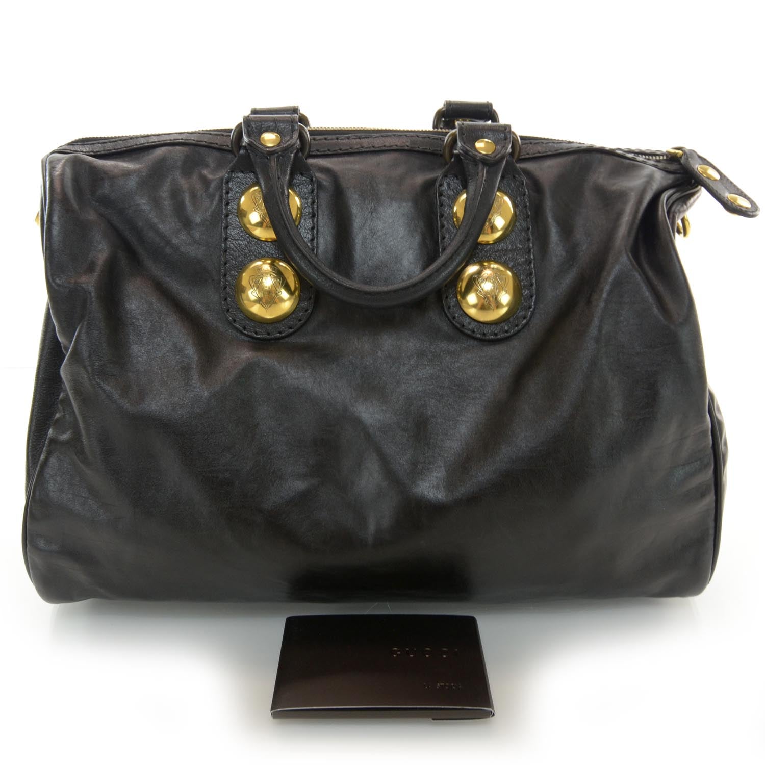 Gucci Leather Babouska Boston Black 3 of 7