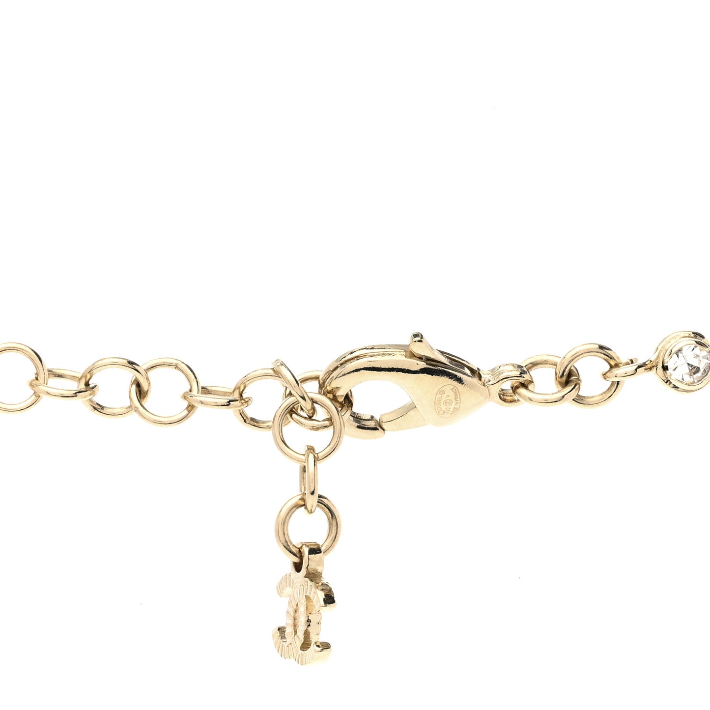 Crystal CC Chain Short Necklace Gold