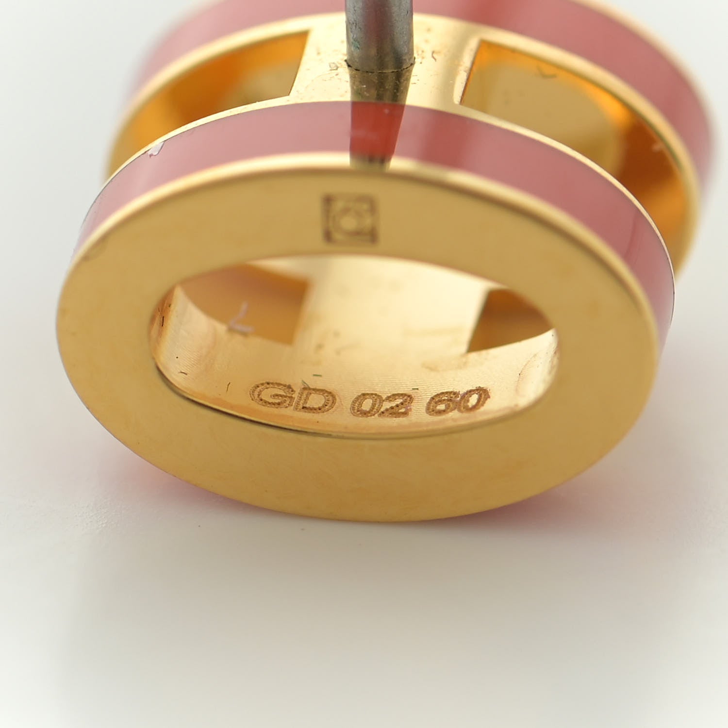 Hermes Gold Lacquered Mini Pop H Earrings Orange Fonce 6 of 7