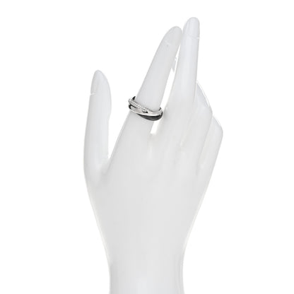 Cartier 18K White Gold Platinum Diamond Ceramic Small Trinity Ring 53 6.25 2 of 5