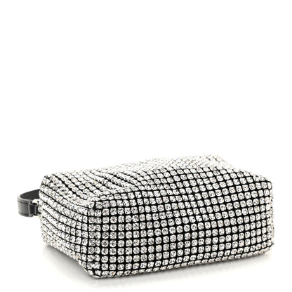 Alexander Wang Mesh Crystal Rhinestone Mini Heiress Pouch Black Silver 4 of 9
