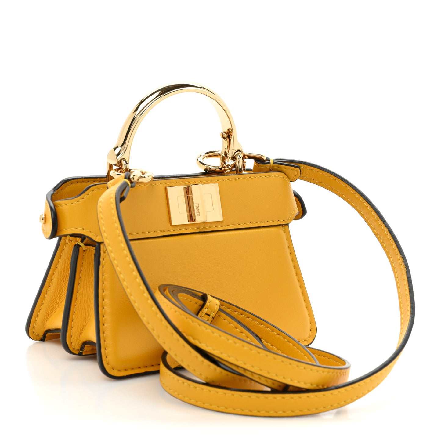 Shiny Nappa Nano Peekaboo Maxi Handle Satchel Mimosa