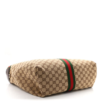 Gucci GG Monogram Web Large Giglio Tote Beige Brown 5 of 10