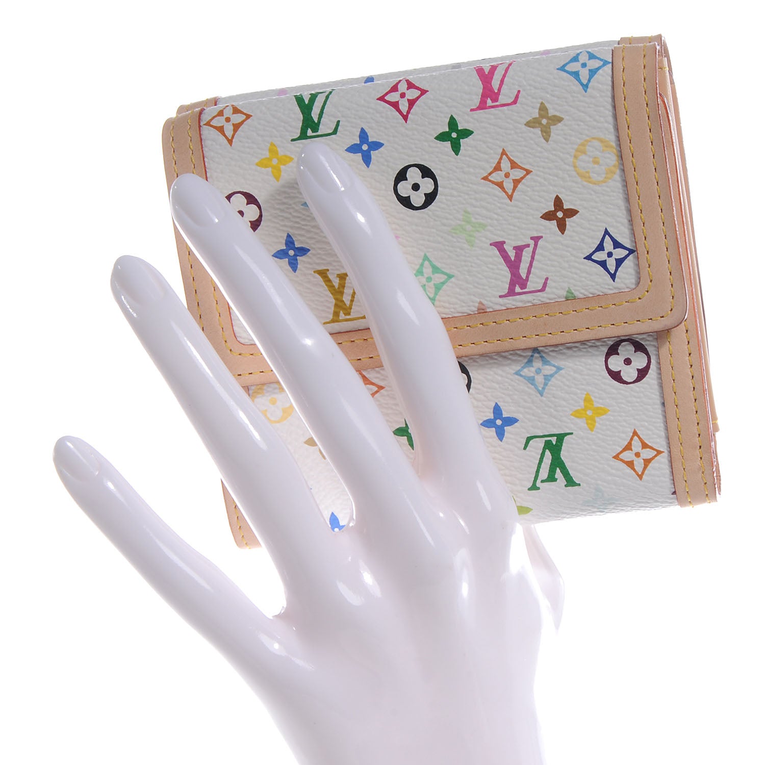 Louis Vuitton Monogram Multicolor Porte-Monnaie Billets Wallet White 2 of 8