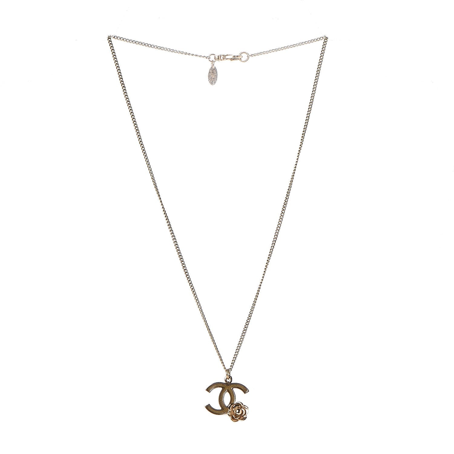 Chanel Enamel CC Camellia Necklace Gold 3 of 6