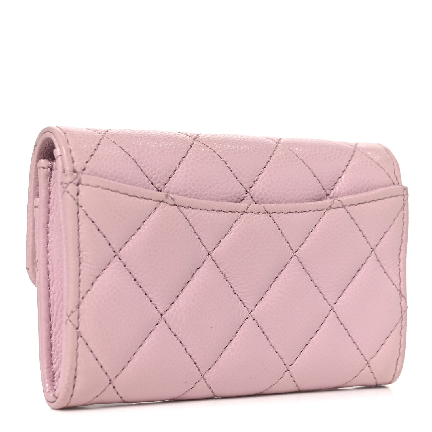 Chanel Caviar Quilted Flap Card Holder Wallet Light Pink 3 of 9
