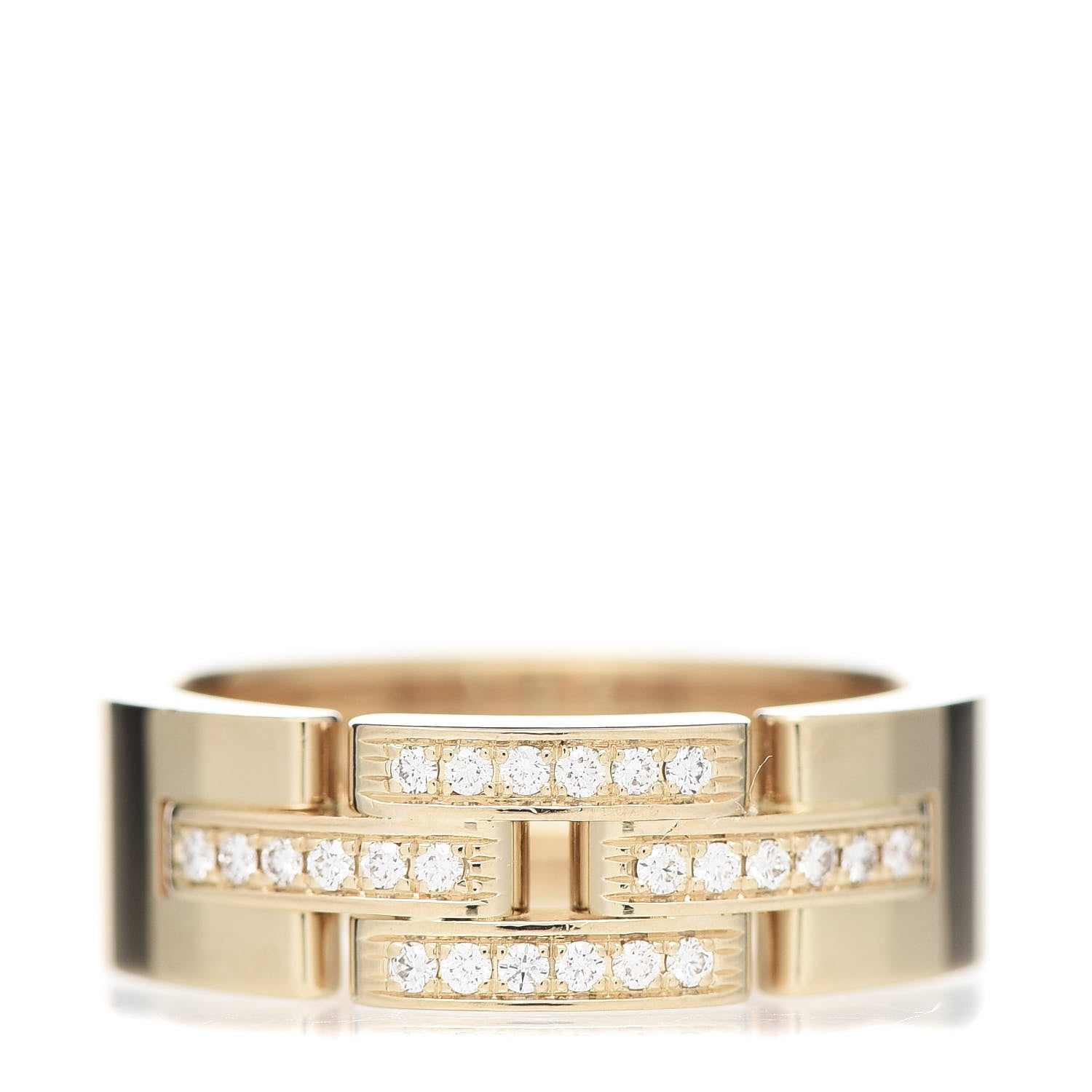 Cartier 18K Yellow Gold Diamond Maillon Panthere Band Ring 49 5 1 of 7