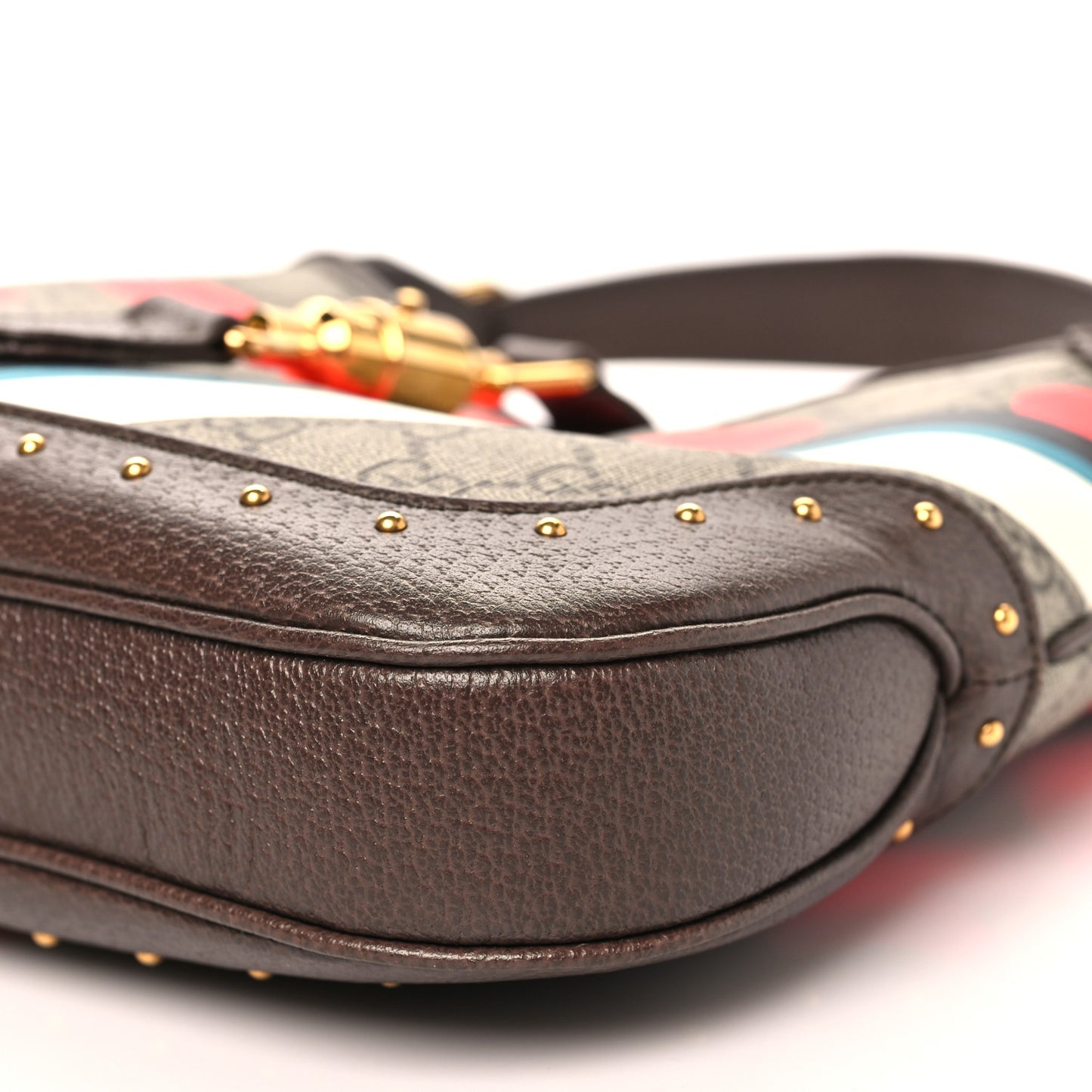 GG Supreme Monogram Web Geometric Small Jackie 1961 Beige Multicolor Brown Sugar