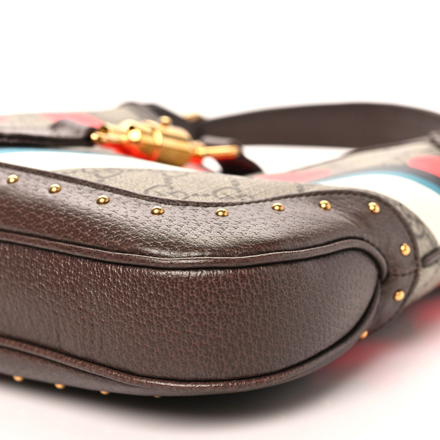 Gucci GG Supreme Monogram Web Geometric Small Jackie 1961 Beige Multicolor Brown Sugar 10 of 10