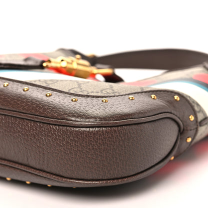 Gucci GG Supreme Monogram Web Geometric Small Jackie 1961 Beige Multicolor Brown Sugar 10 of 10