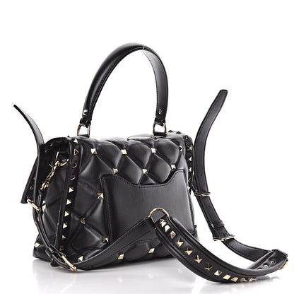 Valentino Garavani Lambskin VLTN Print Candystud Top Handle Bag Black 3 of 14