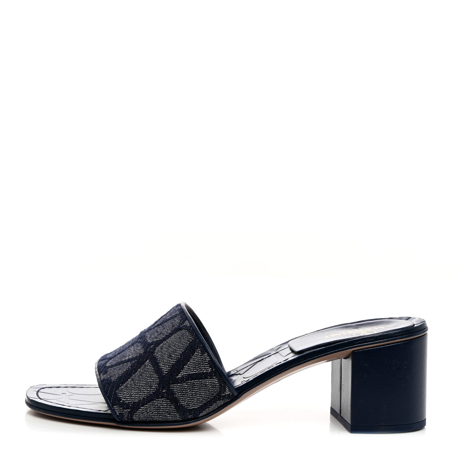 Valentino Garavani Toile Iconographe Cotton Vlogo Slide Sandals 39 Melange Denim 1 of 11