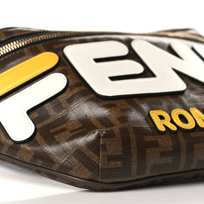 Fendi X FILA Glazed Fabric Vitello Century FF 1974 Mania Belt Bag Mogano Panna White 8 of 9