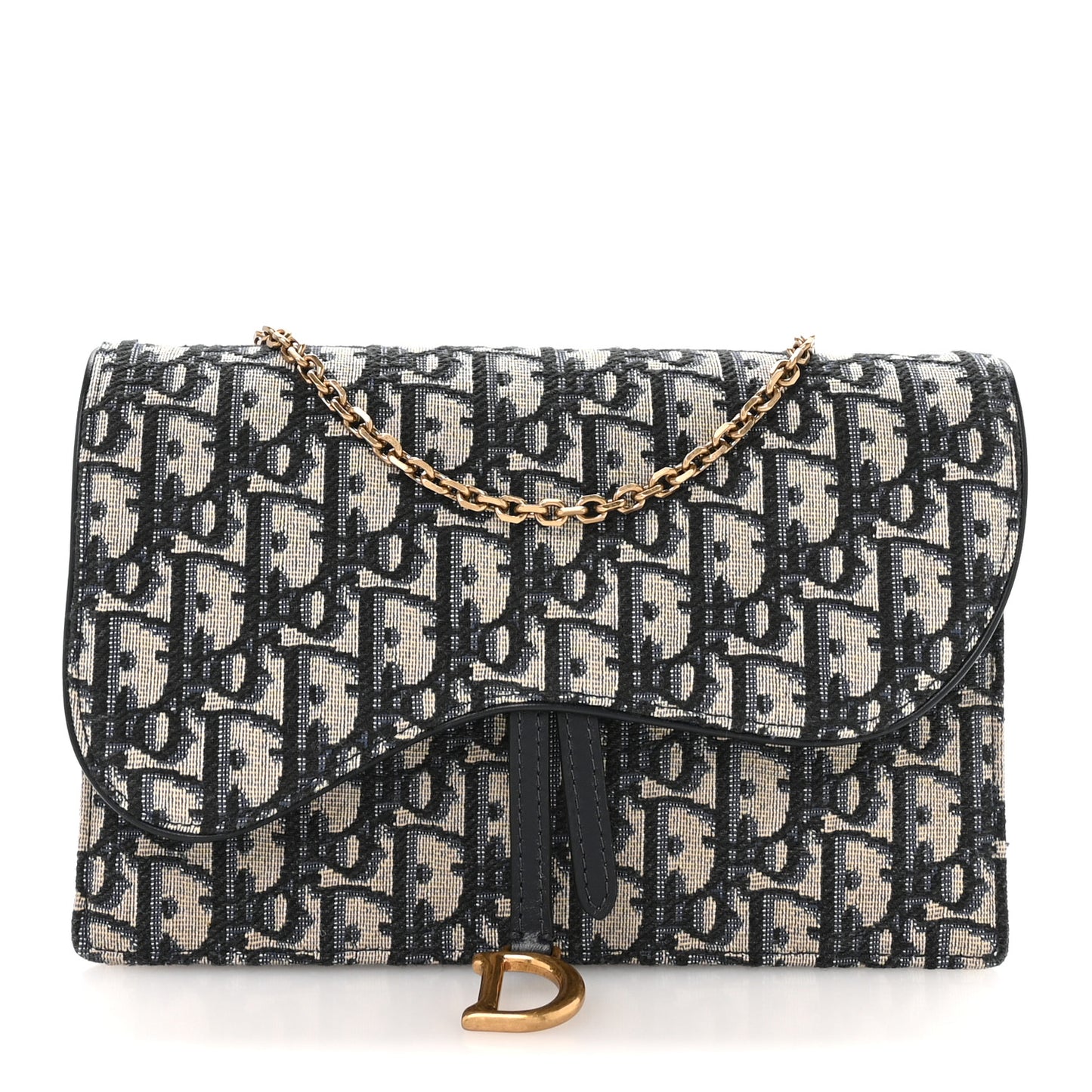 Oblique Saddle Chain Pouch Blue